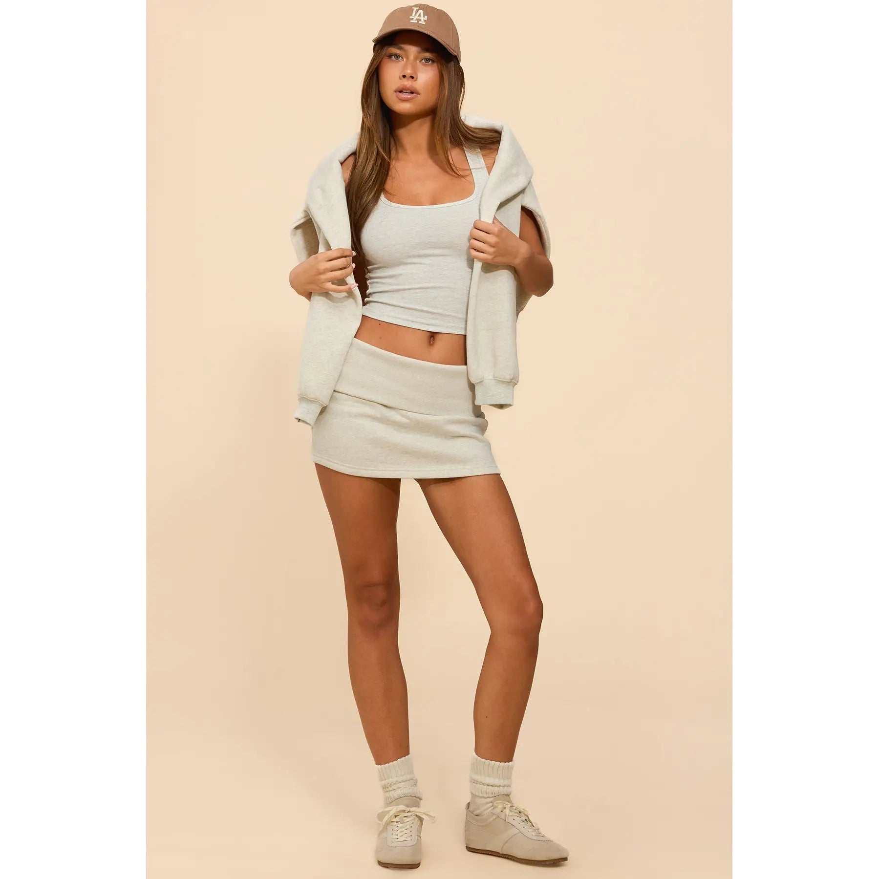 Fleece Foldover Mini Skirt