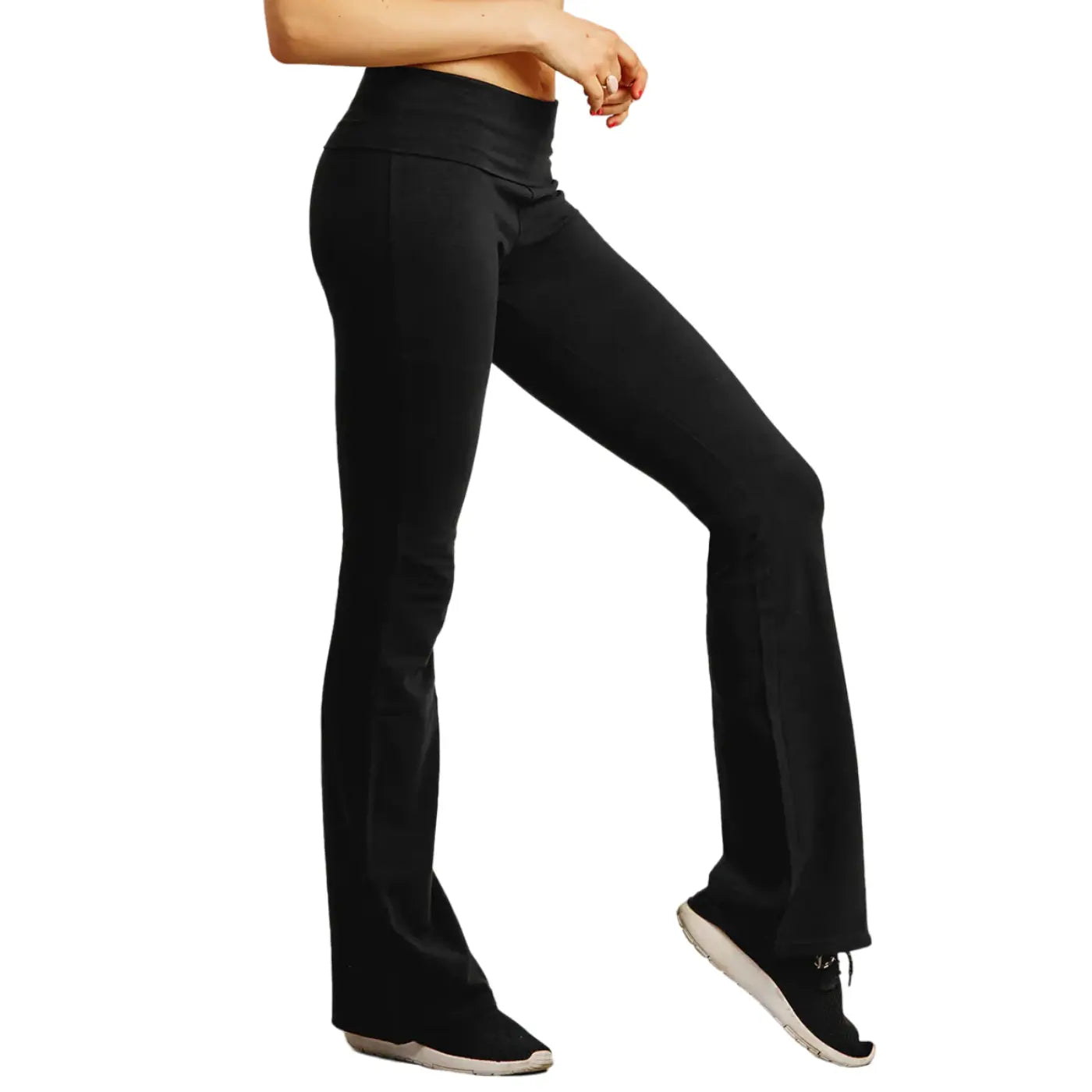 Cotton Foldover Flare Pants