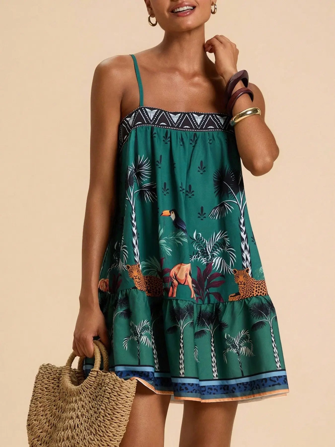 Chic Summer Floral Print Mini Sundress 