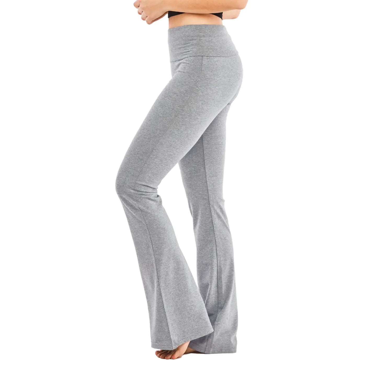 Cotton Foldover Flare Pants