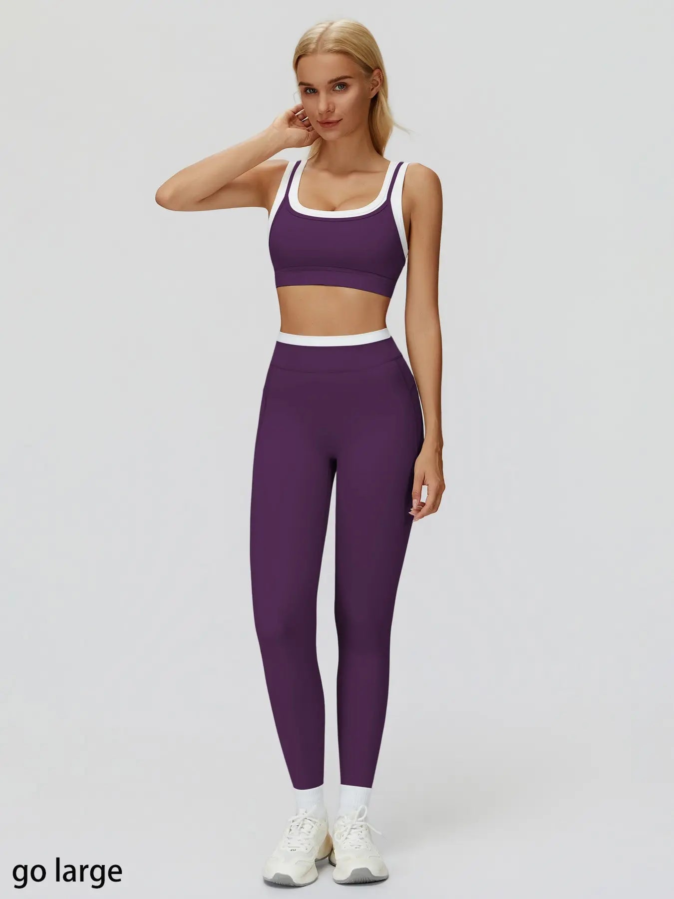 Two-Piece Color Block Yoga Set