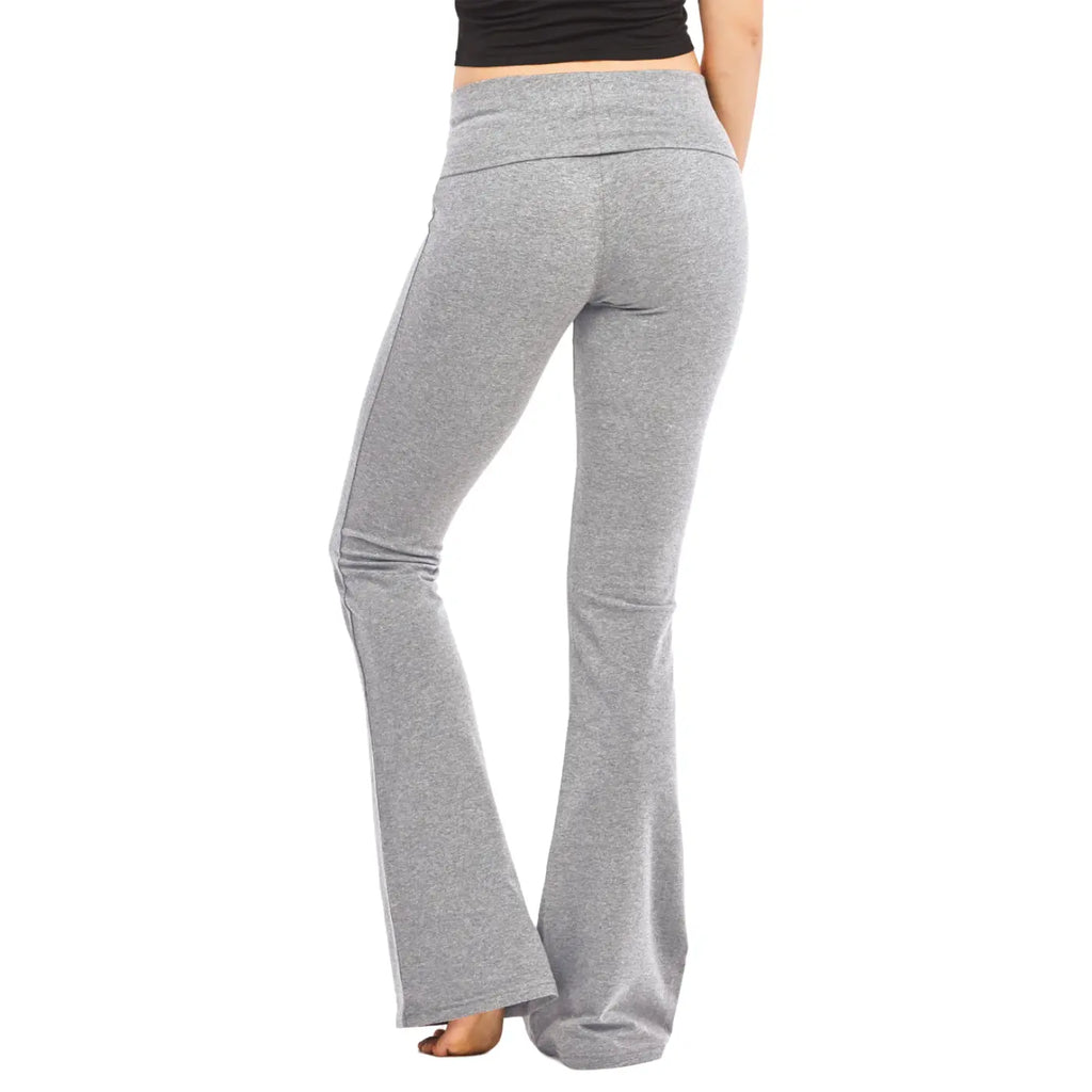 Cotton Foldover Flare Pants
