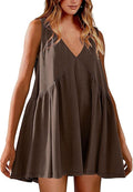 Babydoll Sleeveless V Neck Mini Dress