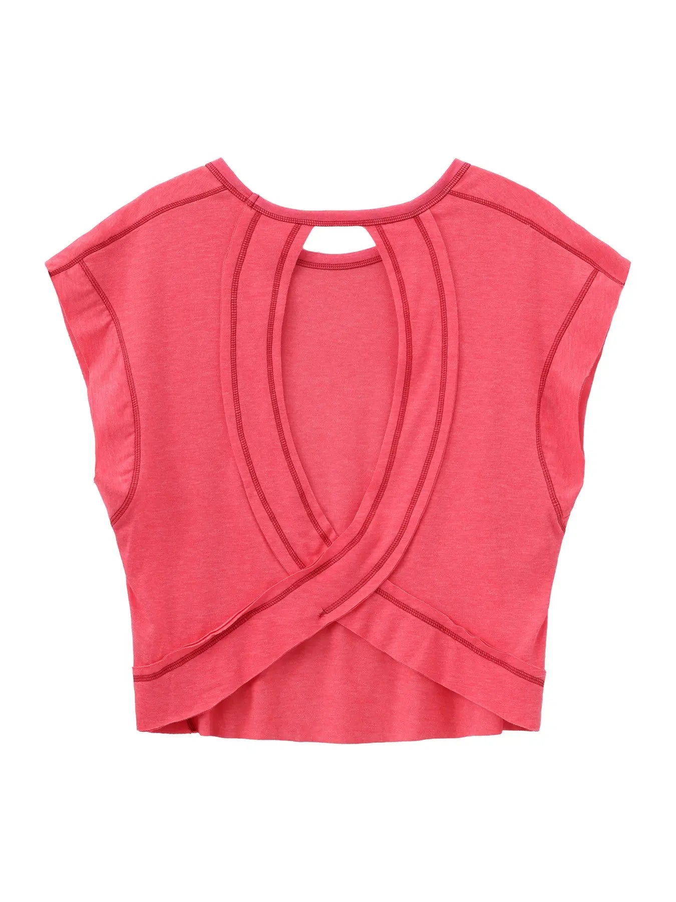 Batwing Hollow Back Short Sleeve Top