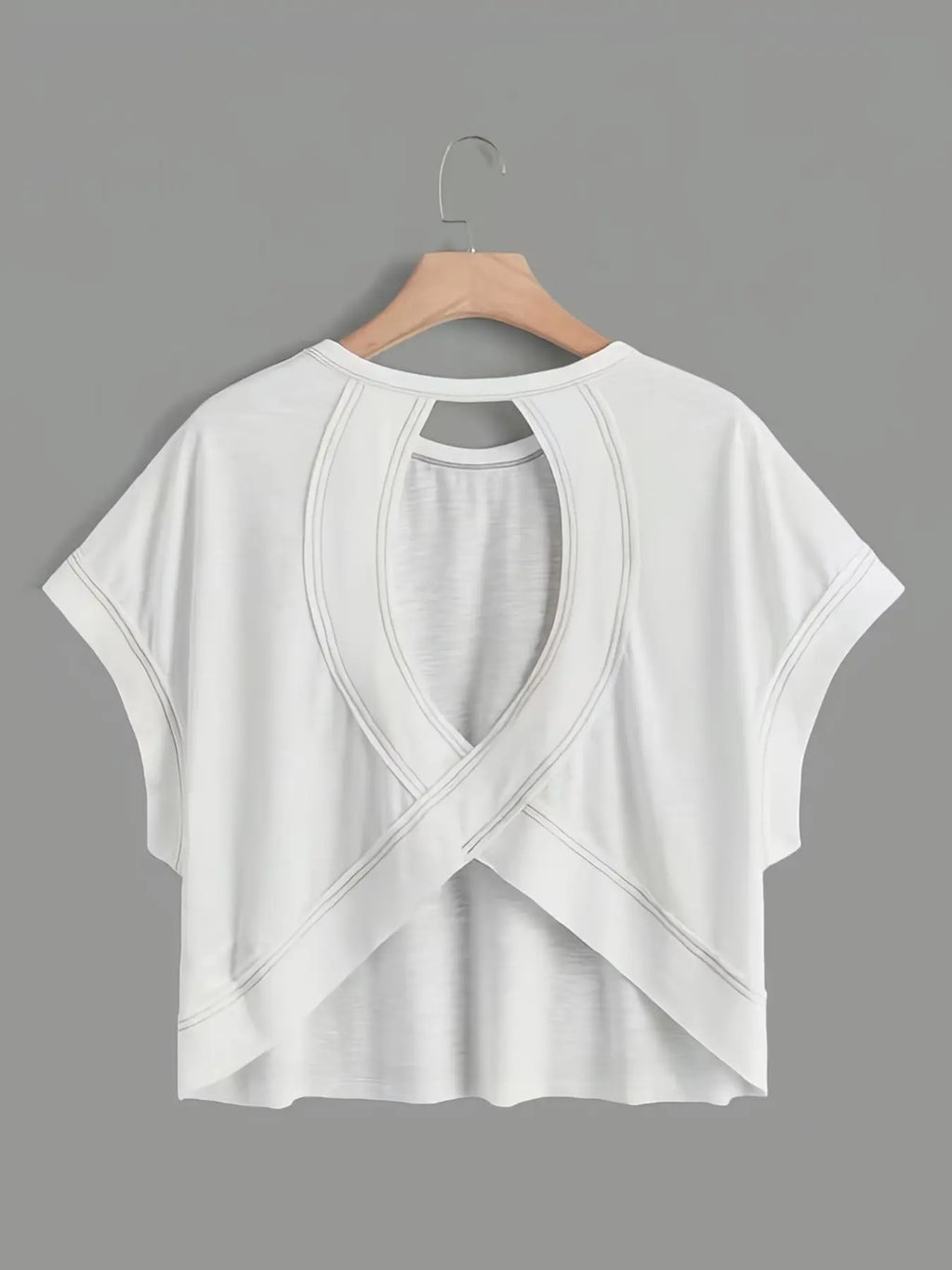 Batwing Hollow Back Short Sleeve Top