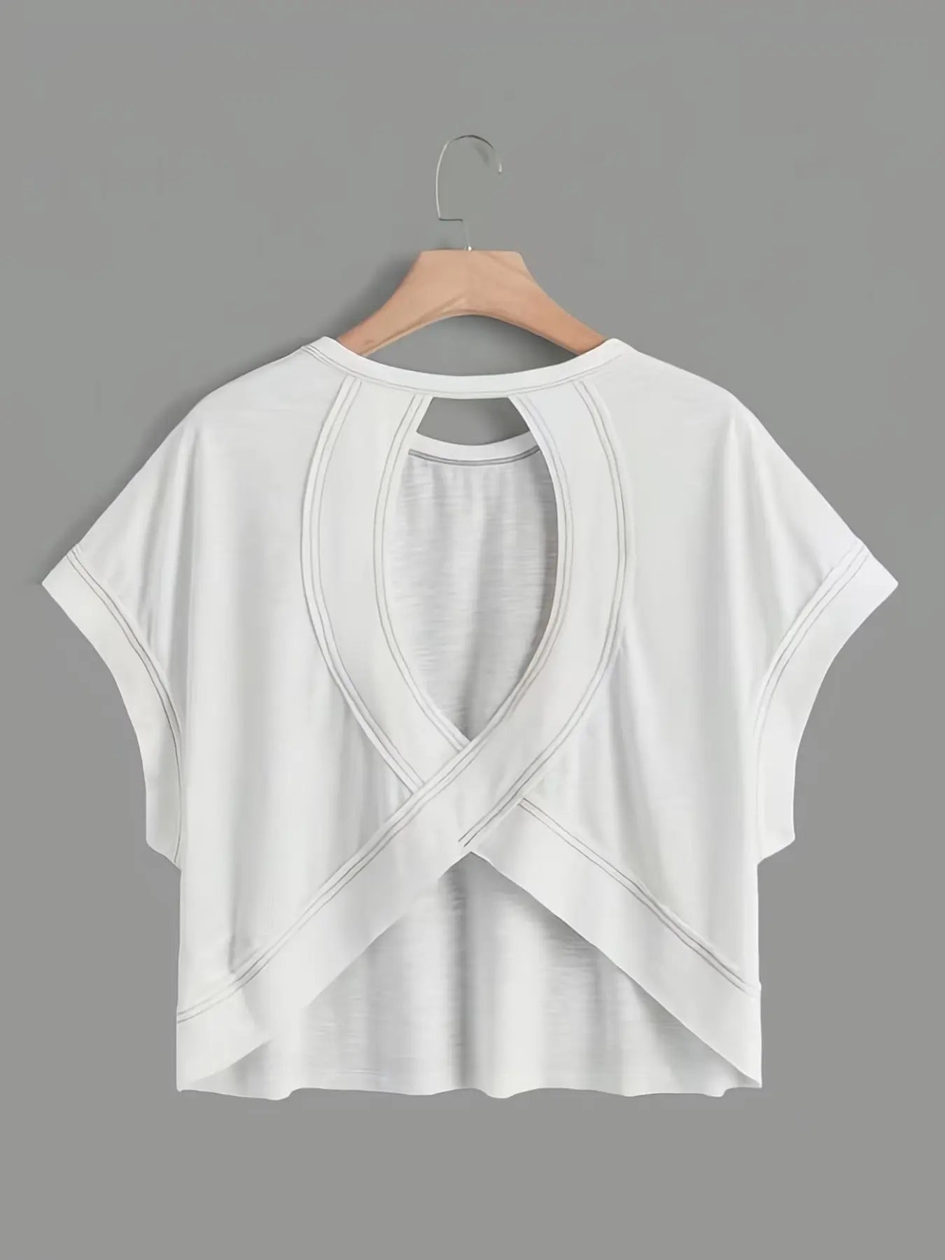 Batwing Hollow Back Short Sleeve Top
