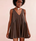 Babydoll Sleeveless V Neck Mini Dress
