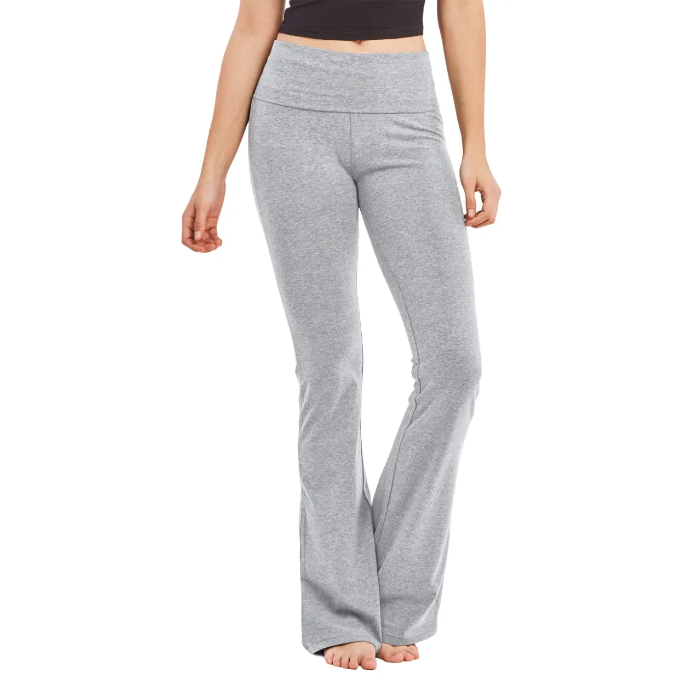 Cotton Foldover Flare Pants