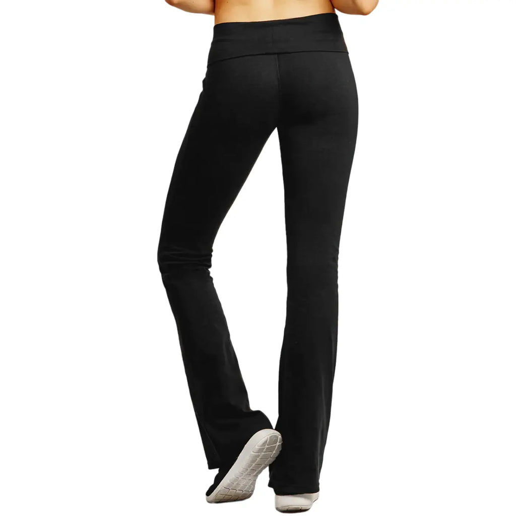 Cotton Foldover Flare Pants