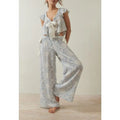 2 Piece Sweetheart Lounge Floral Print Tie Front Set