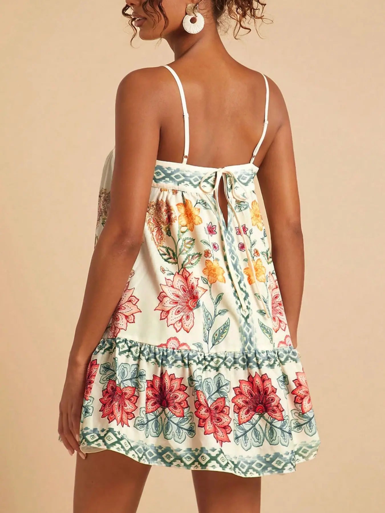 Chic Summer Floral Print Mini Sundress 