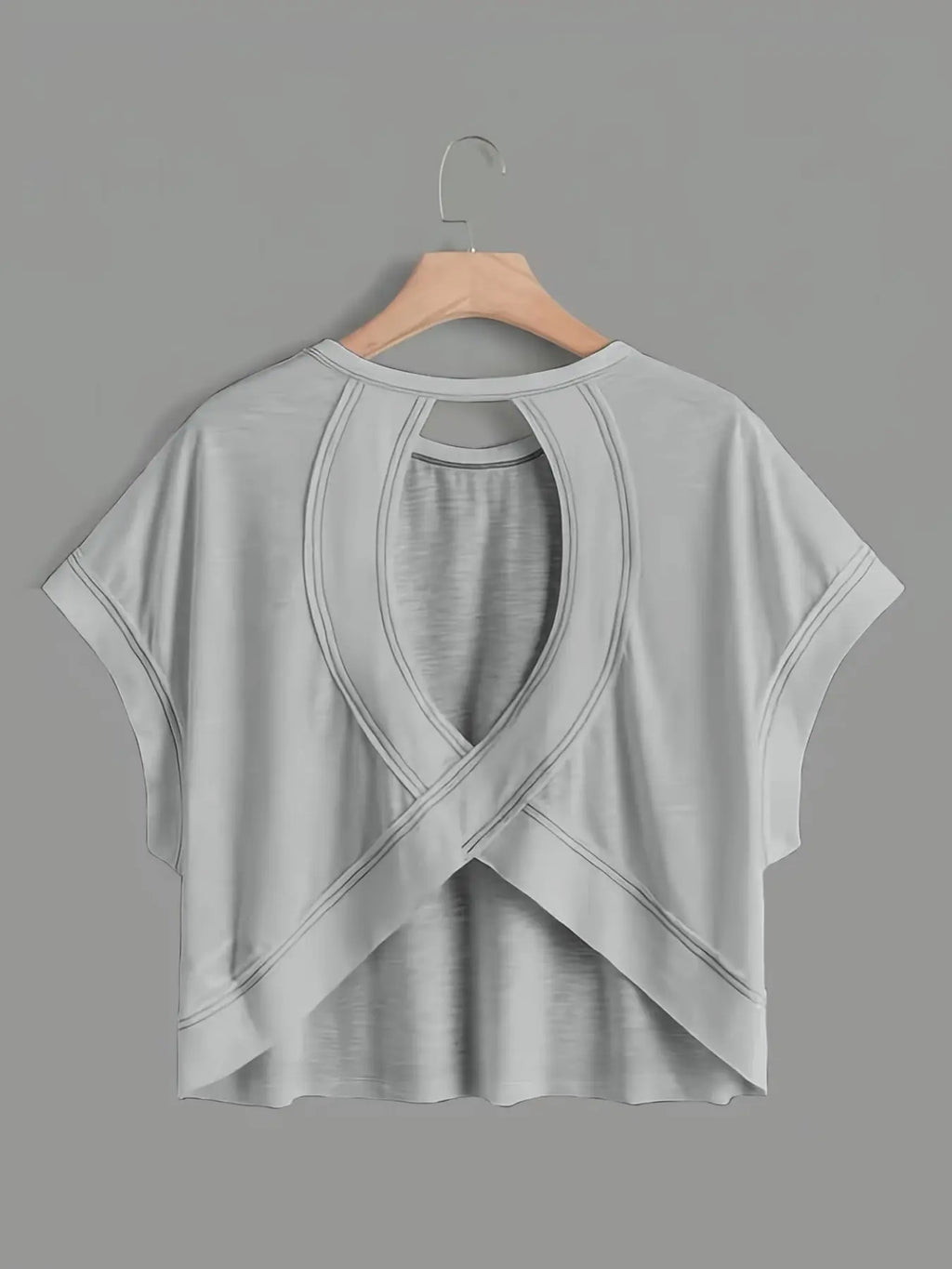 Batwing Hollow Back Short Sleeve Top