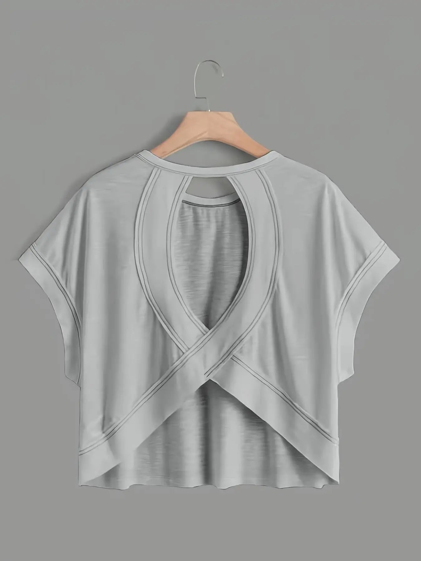 Batwing Hollow Back Short Sleeve Top
