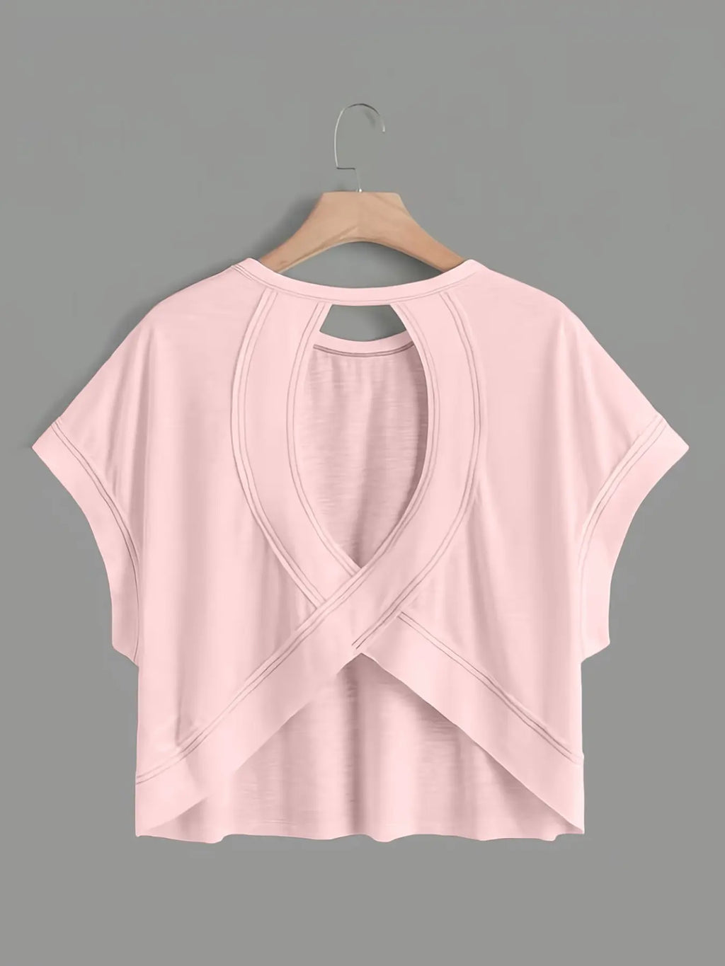 Batwing Hollow Back Short Sleeve Top
