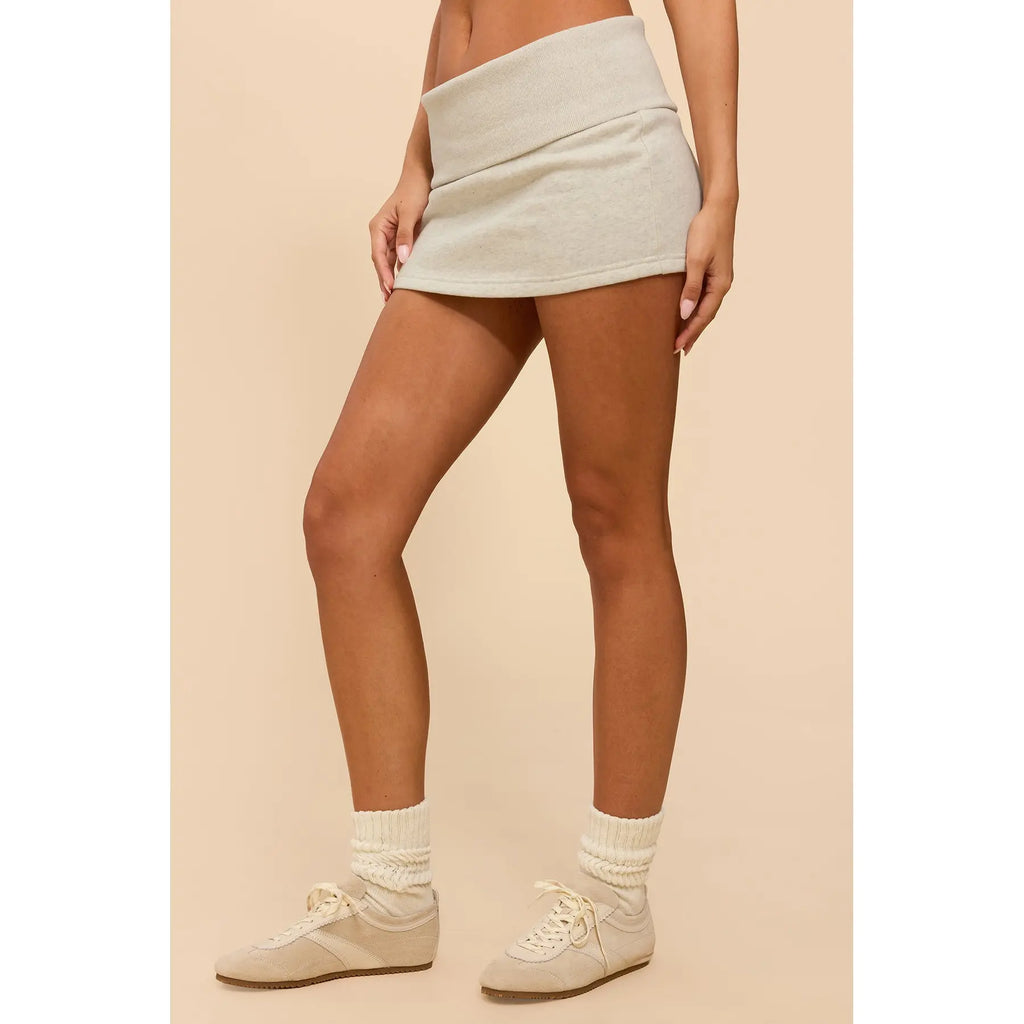 Fleece Foldover Mini Skirt