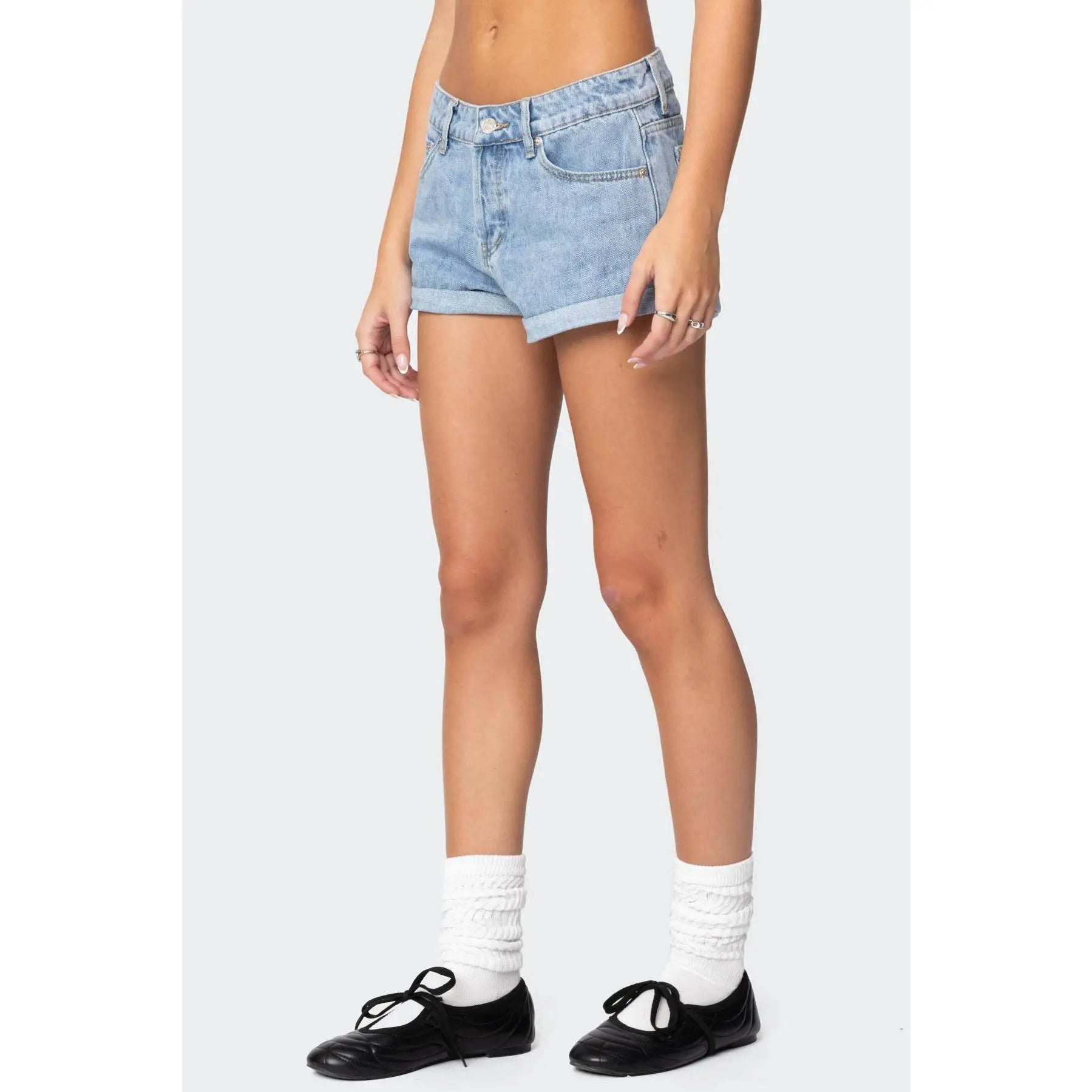 Low Rise Denim Shorts