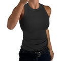 High Neck Thick Cotton Ribbed Fitted Tank Basic