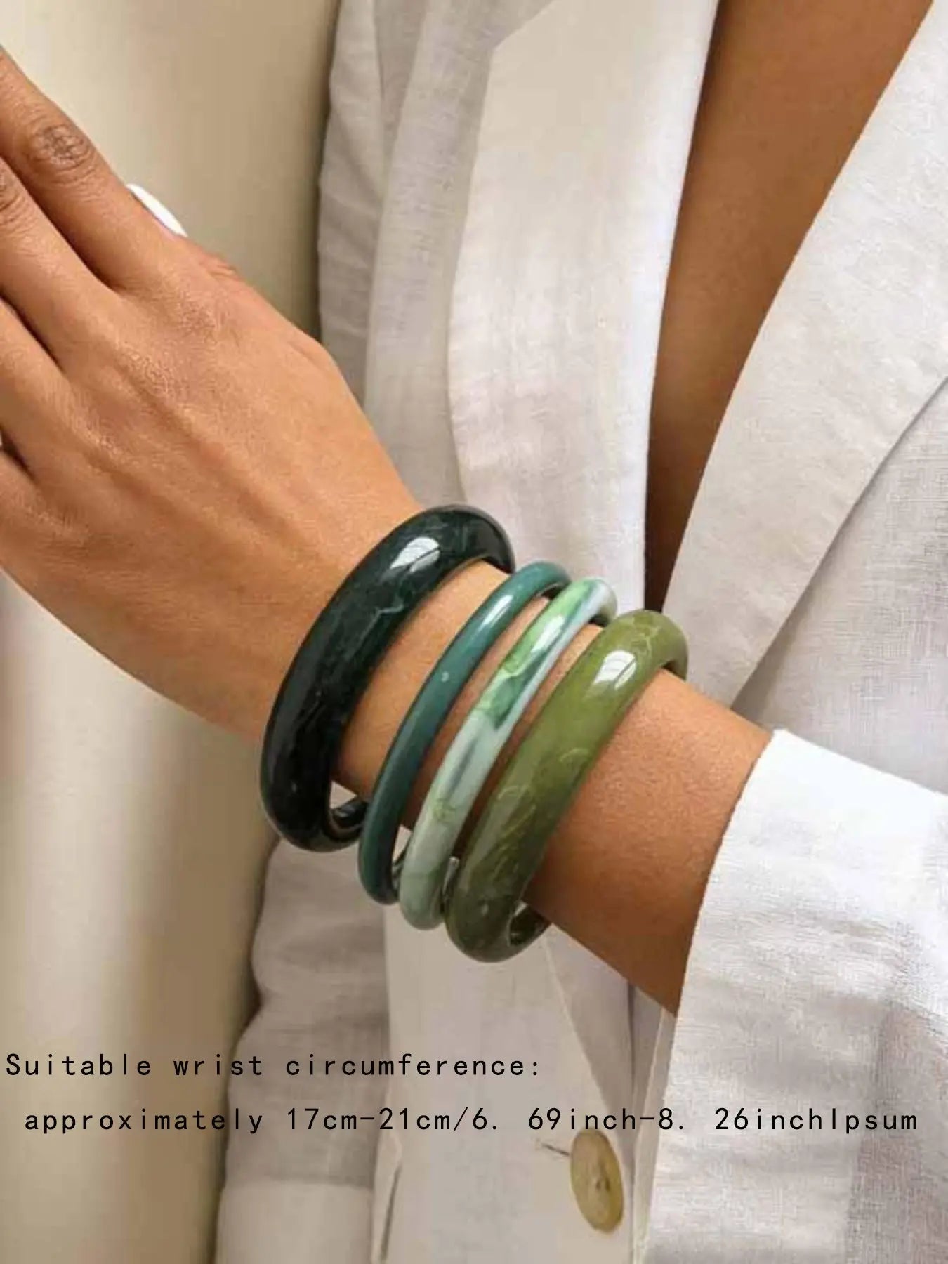 Vintage Resin Acrylic 4 Piece Bangles Set