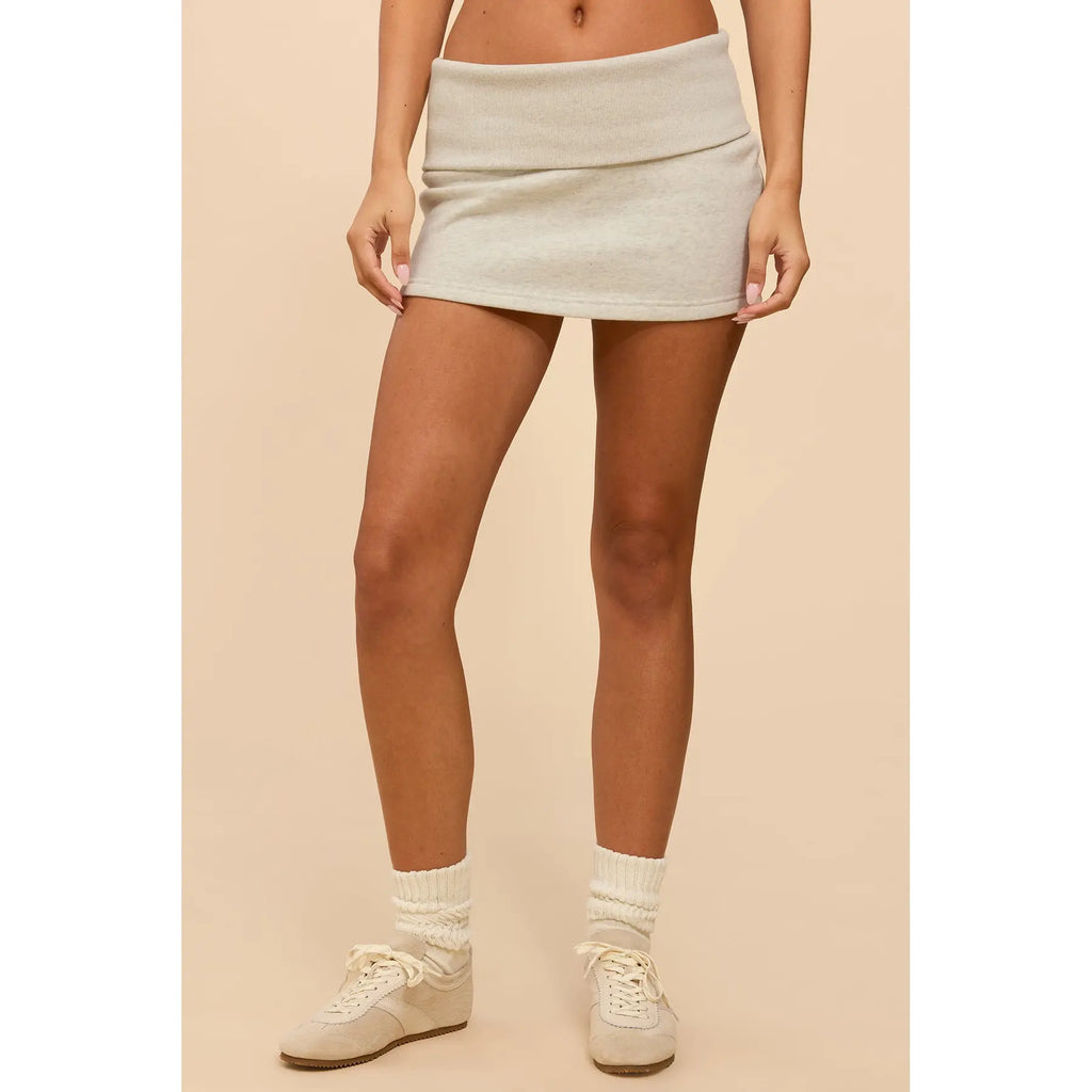 Fleece Foldover Mini Skirt