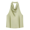 Satin Backless Halter Top 