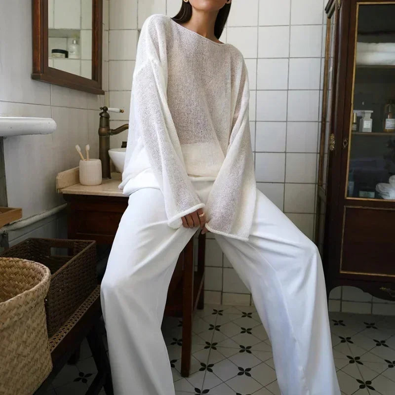 Elegant Mesh Pullover Sweater 