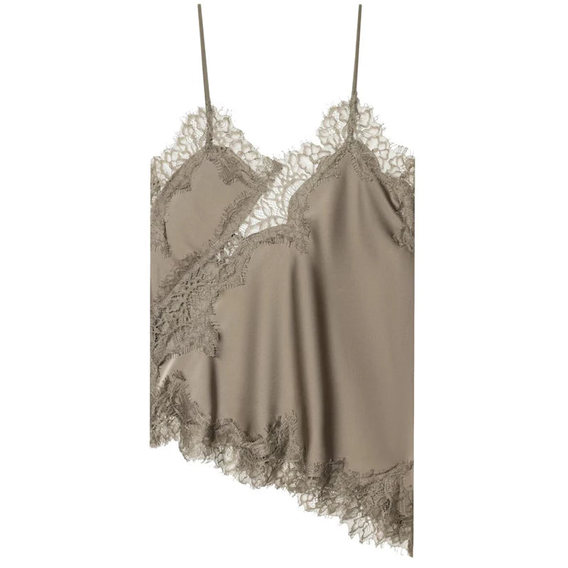 Asymmetrical Slip Backless Camisole
