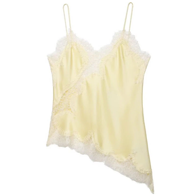 Asymmetrical Slip Backless Camisole