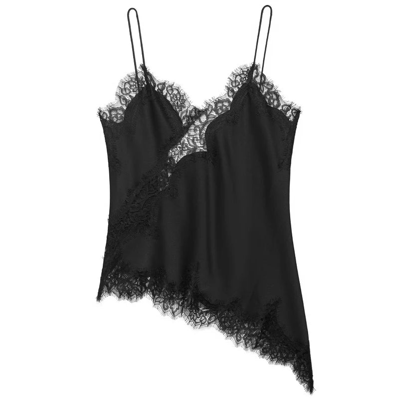 Asymmetrical Slip Backless Camisole