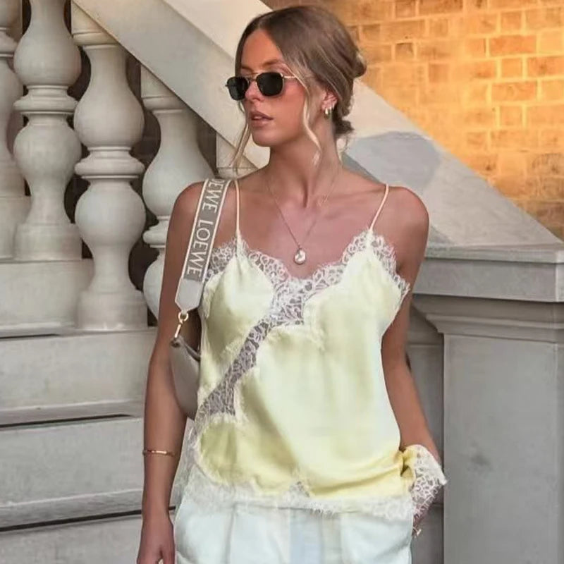 Asymmetrical Slip Backless Camisole