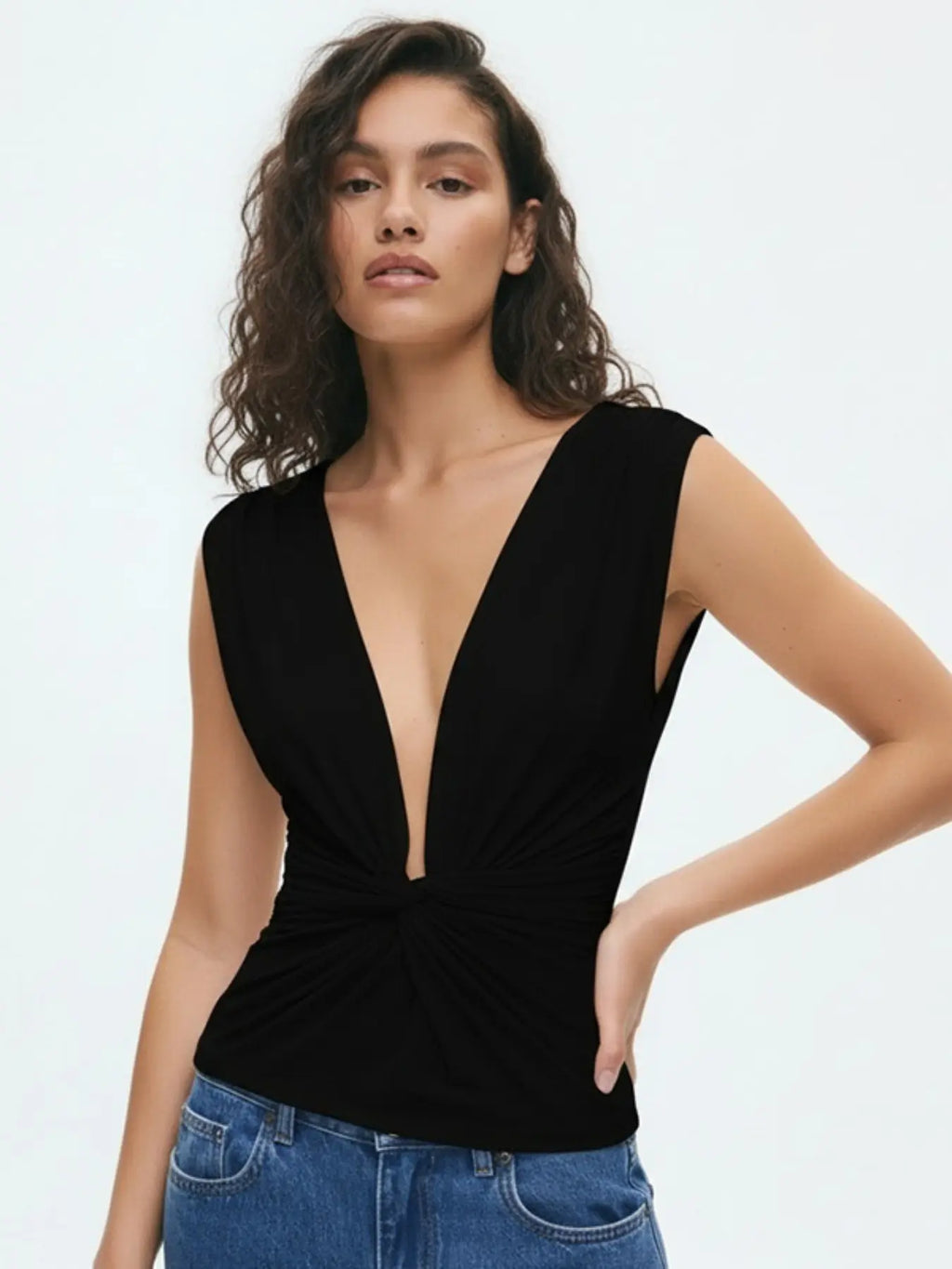 V-Neck Sleeveless Chic Top