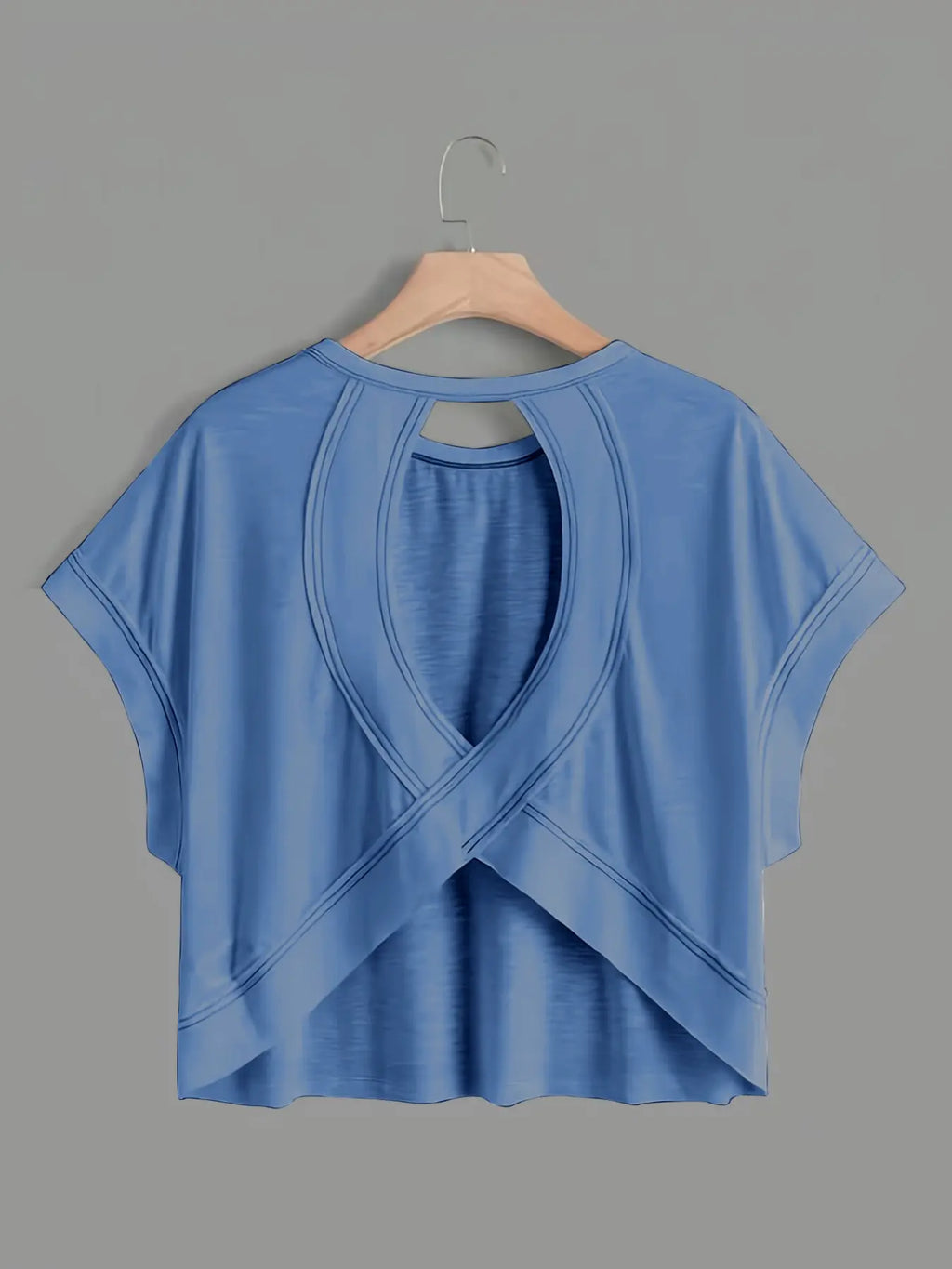 Batwing Hollow Back Short Sleeve Top
