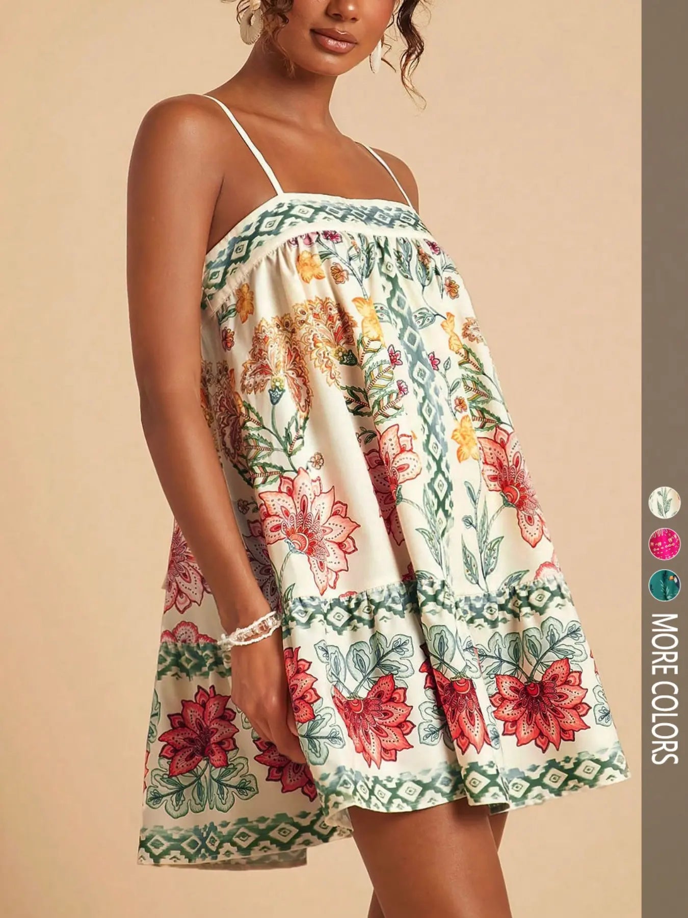 Chic Summer Floral Print Mini Sundress 