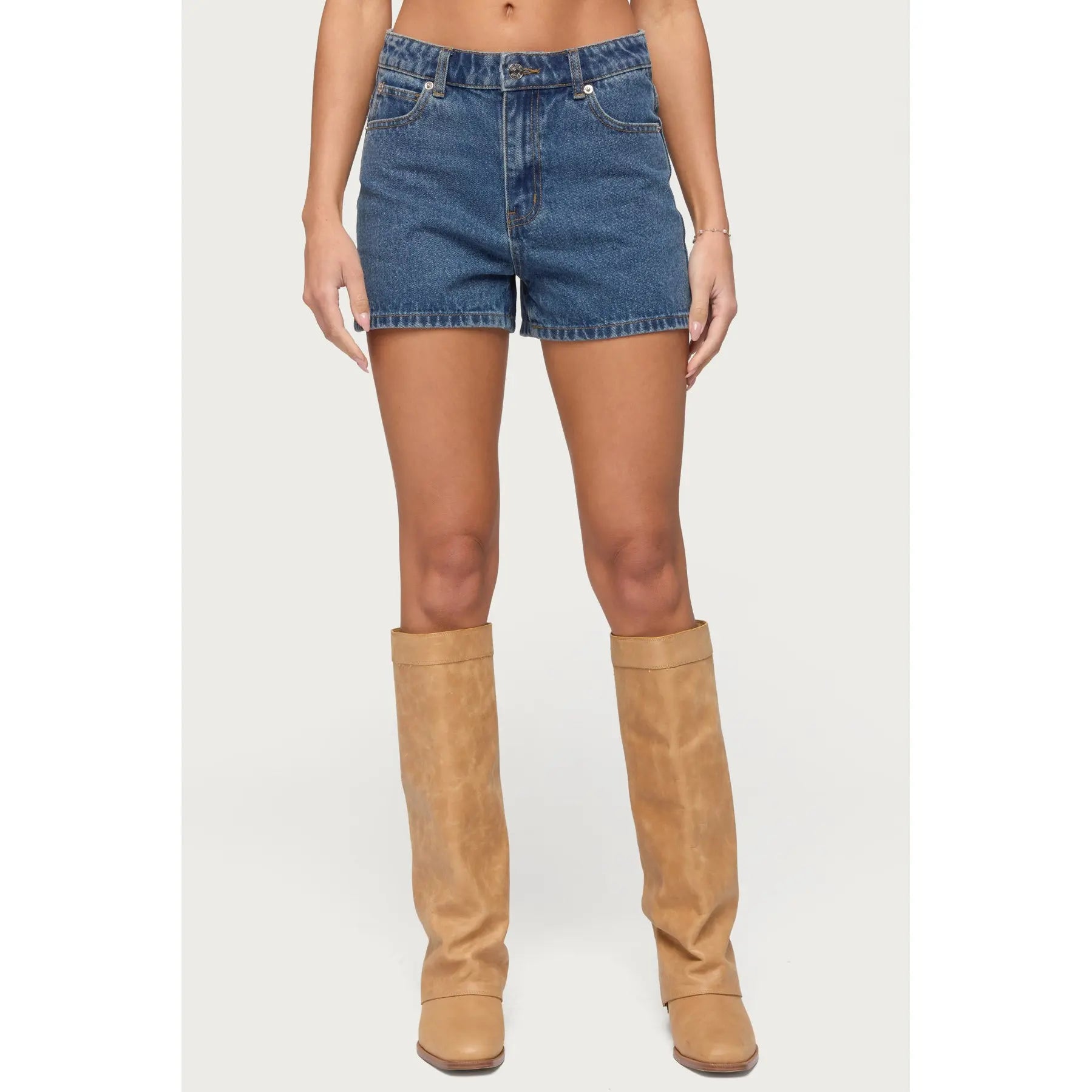 High Rise Denim Shorts