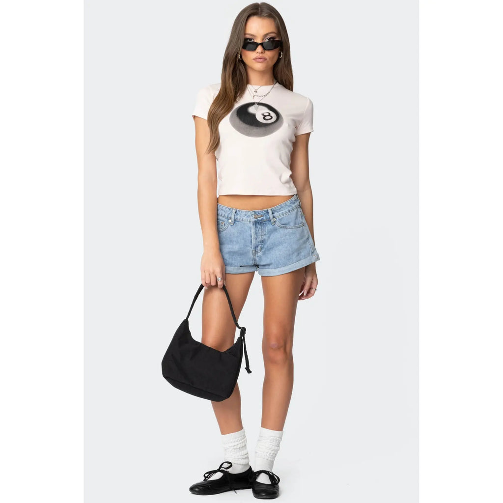 Low Rise Denim Shorts