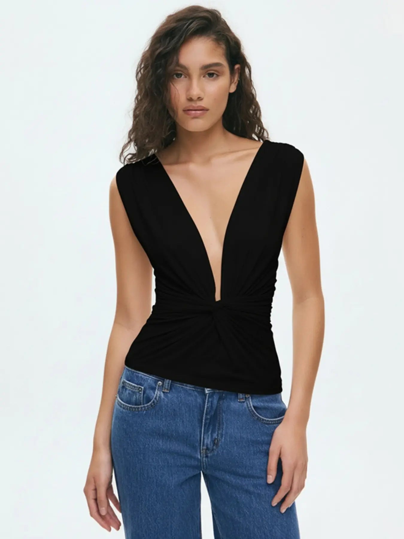 V-Neck Sleeveless Chic Top