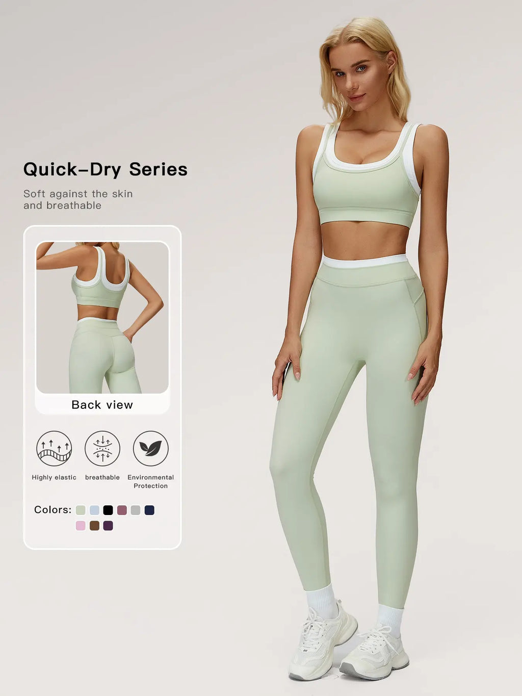 Two-Piece Color Block Yoga Set