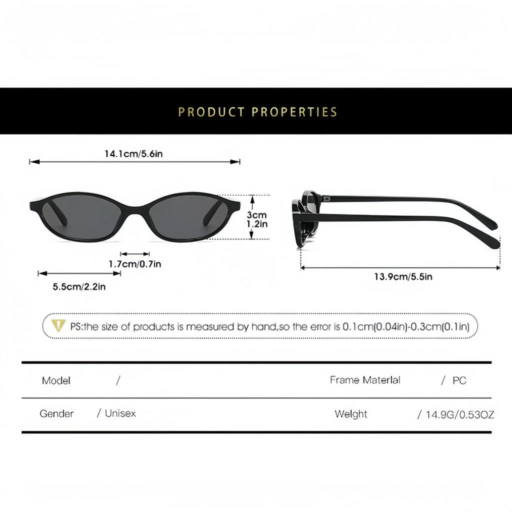 3 Piece Retro Oval Chic Sunnies