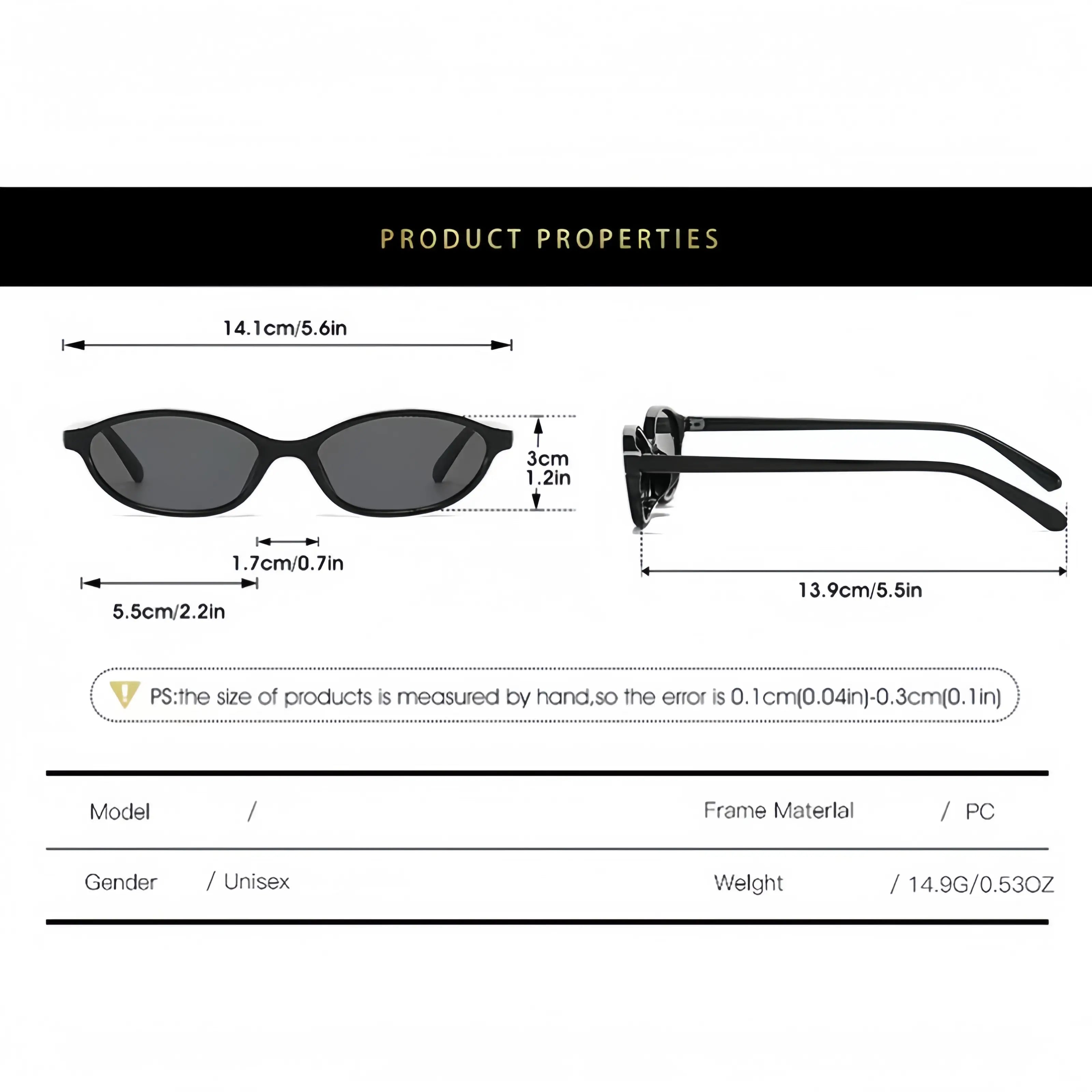 3 Piece Retro Oval Chic Sunnies