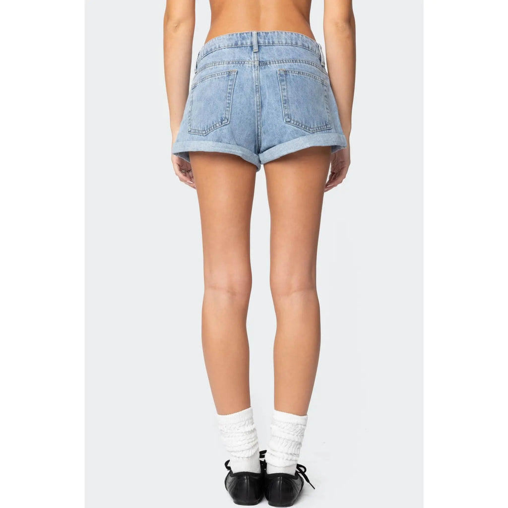 Low Rise Denim Shorts