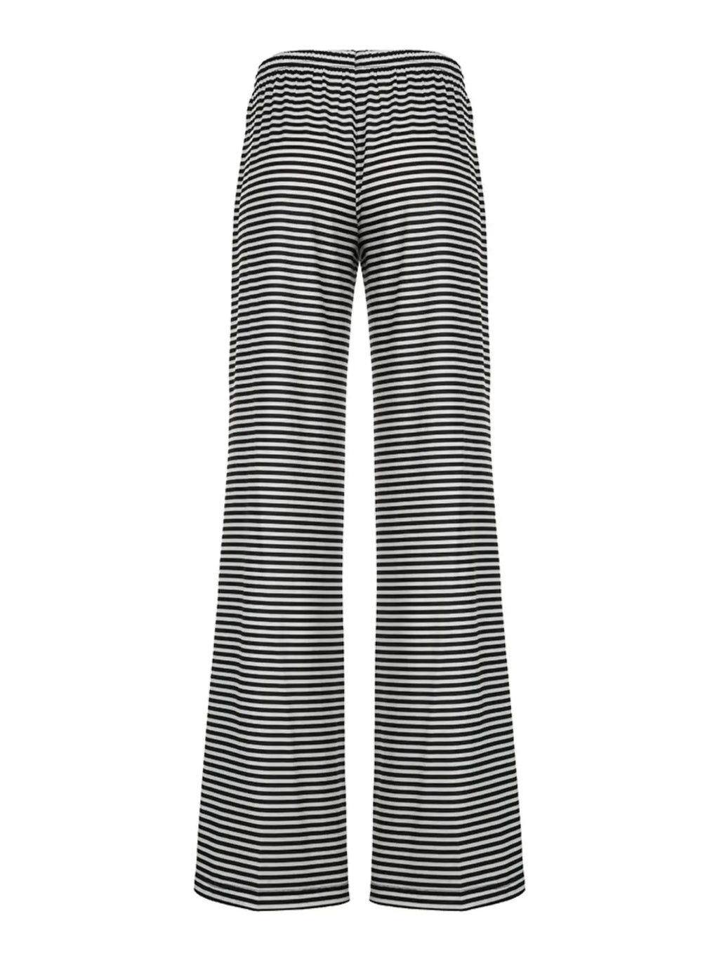 Summer Striped Tie Front Wide Leg Pants