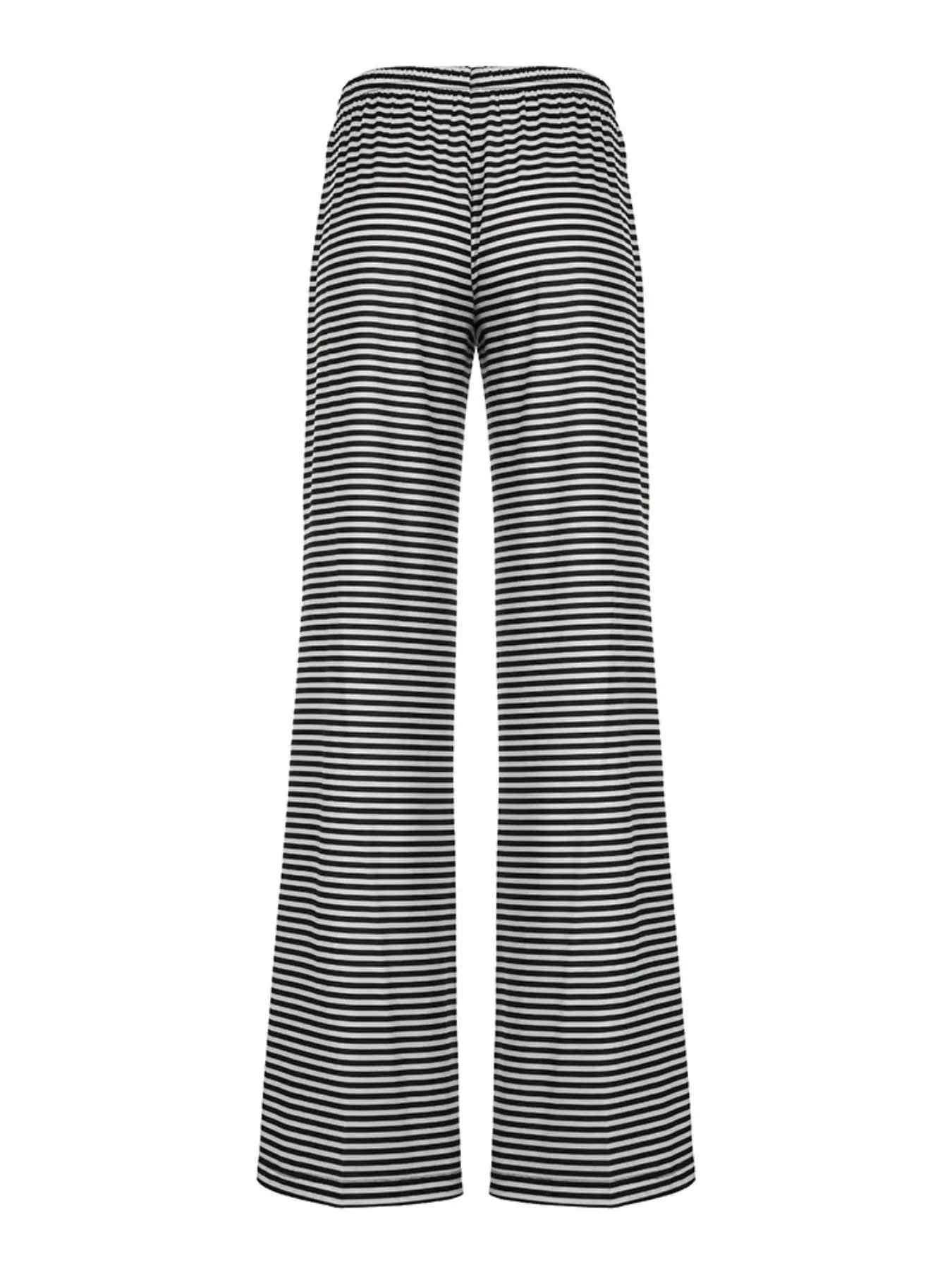 Summer Striped Tie Front Wide Leg Pants