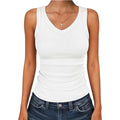 V Neck Thick Ribbed Fitted Tank Basic