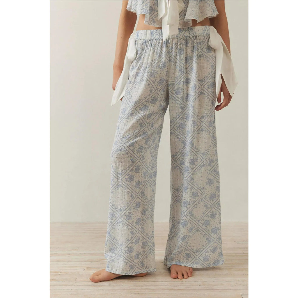 2 Piece Sweetheart Lounge Floral Print Tie Front Set