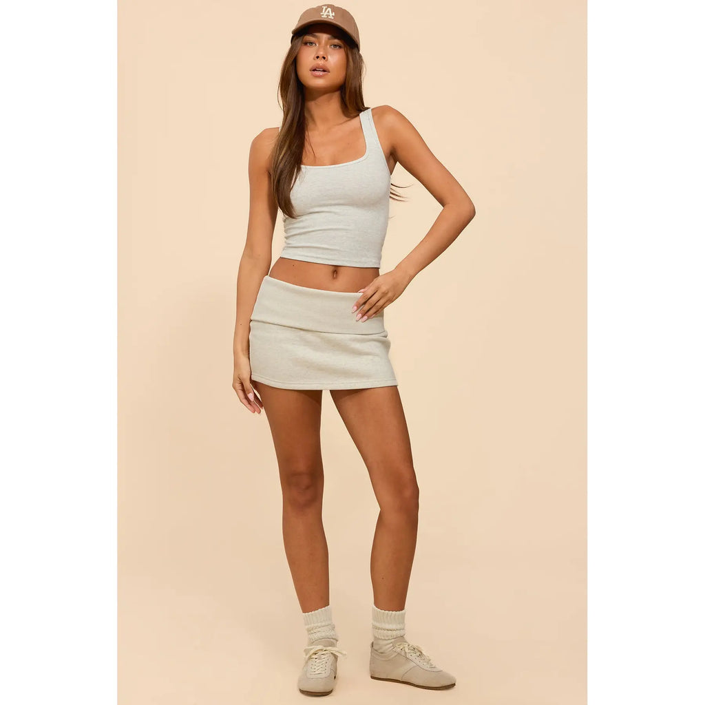 Fleece Foldover Mini Skirt