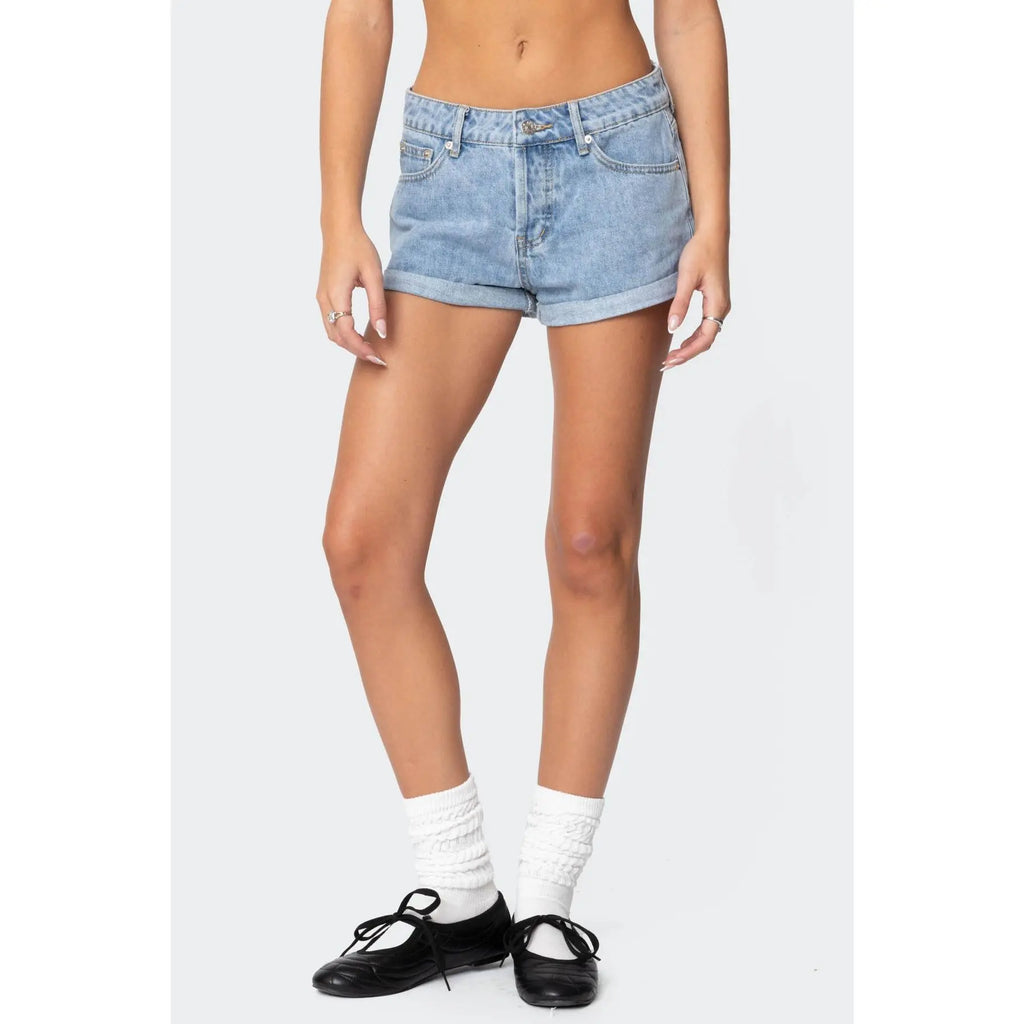 Low Rise Denim Shorts