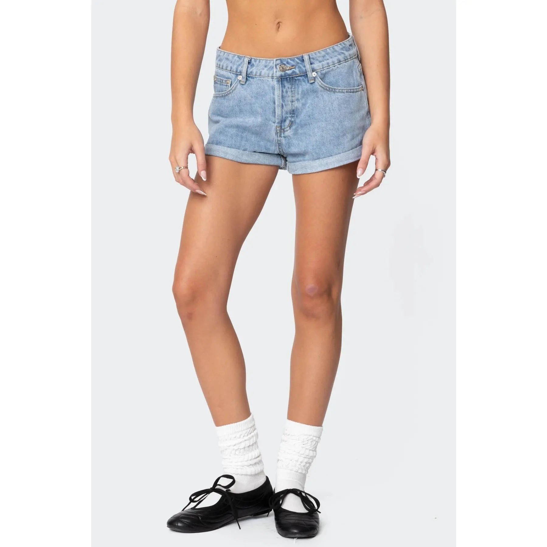 Low Rise Denim Shorts